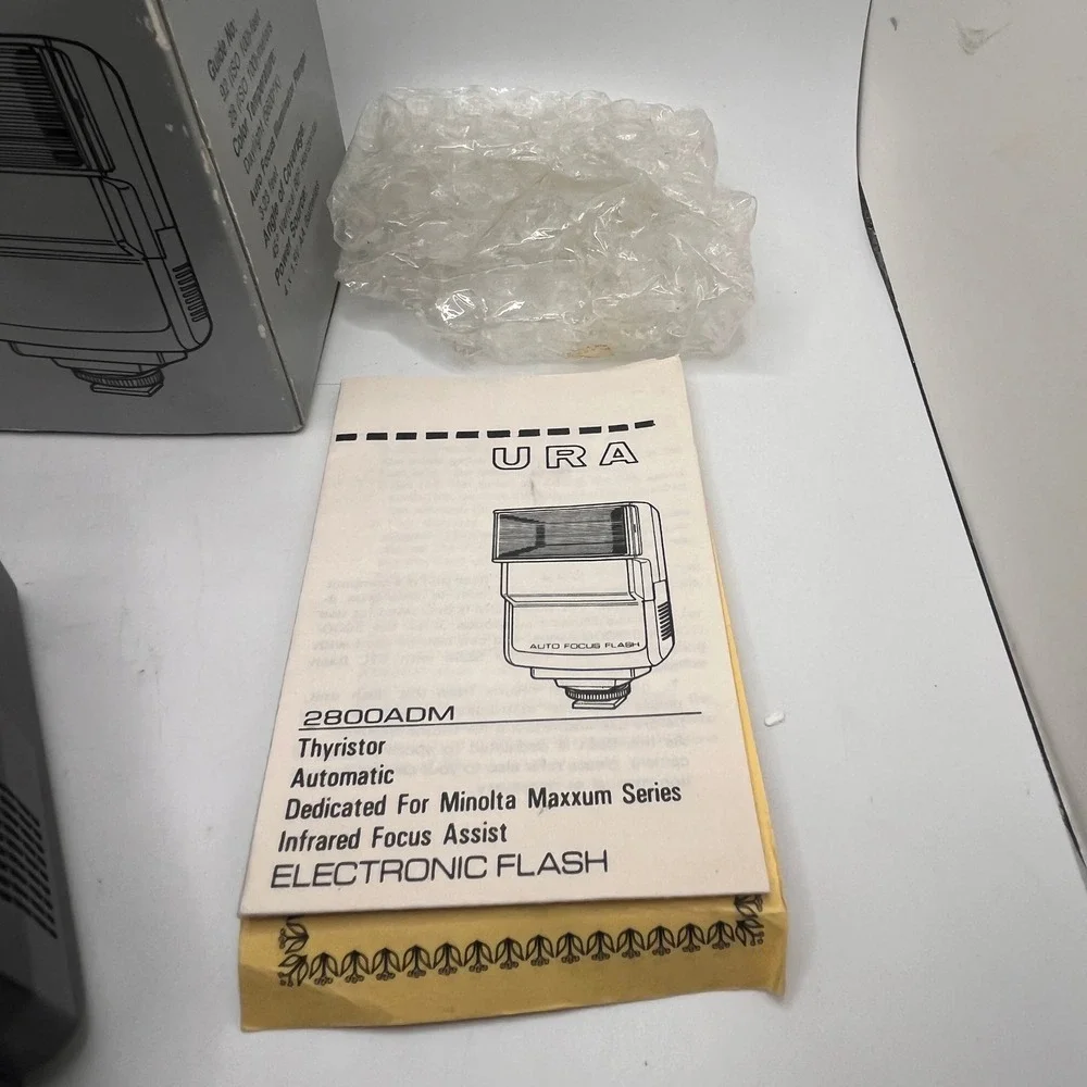 URA 2800ADM Auto Focus Flash 2800AD‎ Series For Minolta Maxxum W/ Box Manual